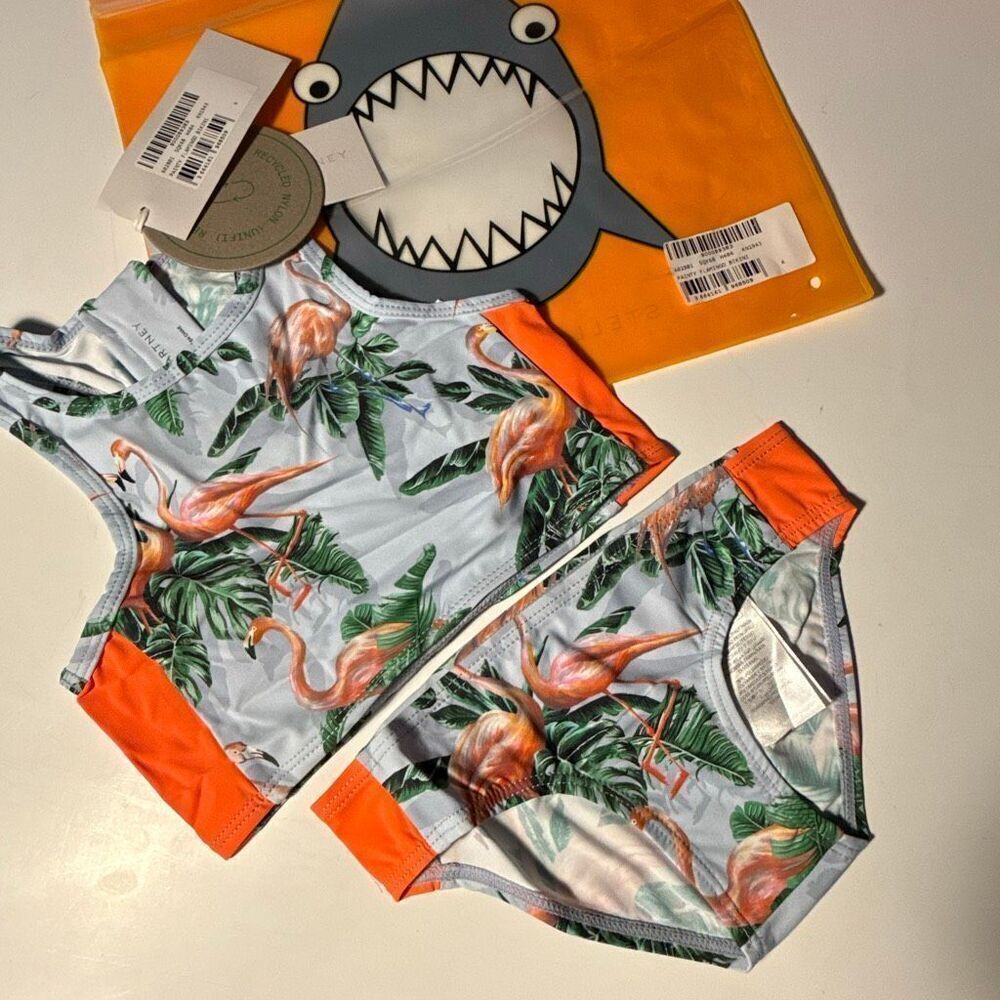 Stella McCartney Kids' two-piece flamingo print swimsuit  Size 4